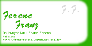 ferenc franz business card